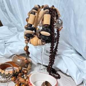 Vintage Wild Earth collection bundle Bohemian Beaded Necklace and bangles